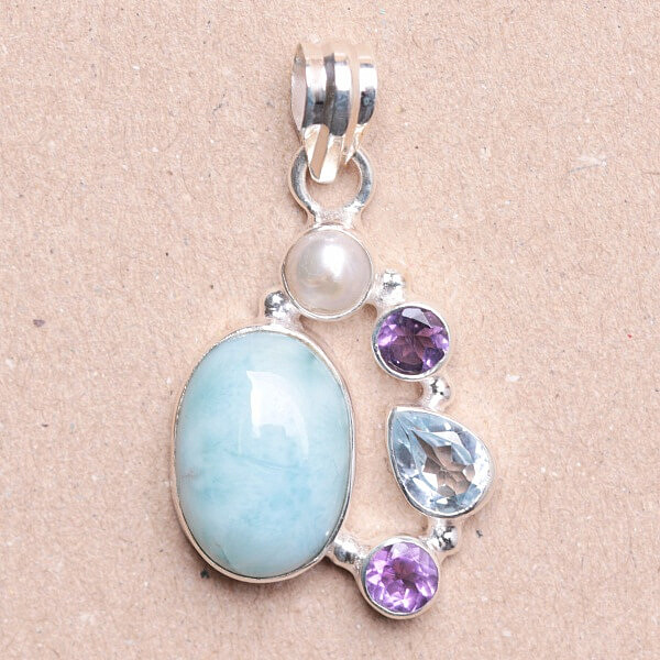 Larimar přívěsek stříbro Ag 925 61364 - 2