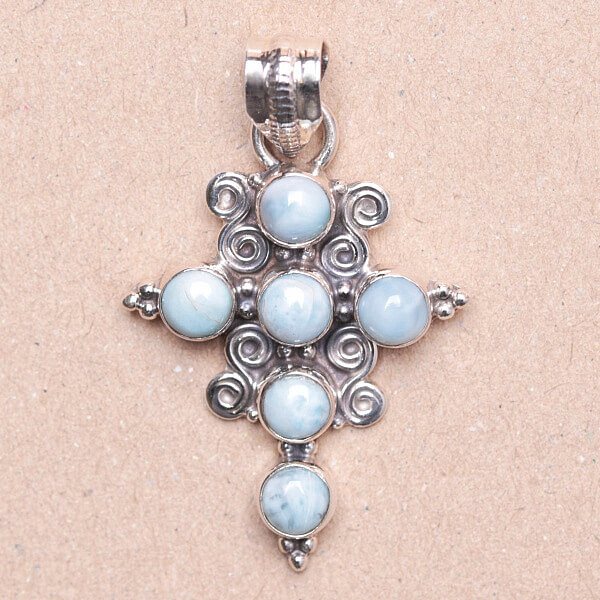 Larimar přívěsek stříbro Ag 925 93817 - 3 cm