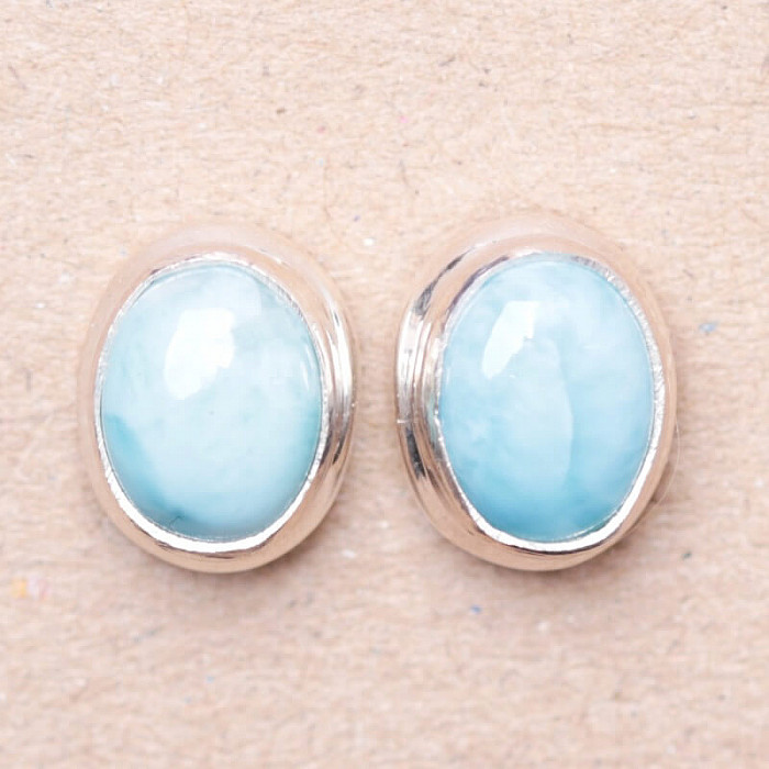 Larimar náušnice stříbro Ag 925 96511 - 1 cm