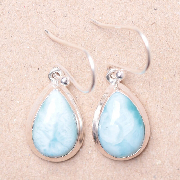 Larimar náušnice stříbro Ag 925 Y9721 - 1