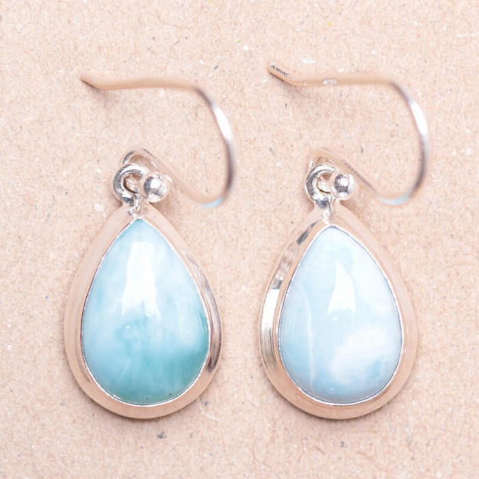 Larimar náušnice stříbro Ag 925 Y9722 - 1