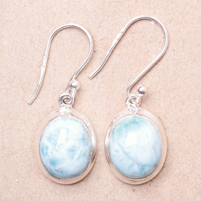 Larimar náušnice stříbro Ag 925 Y9724 - 1