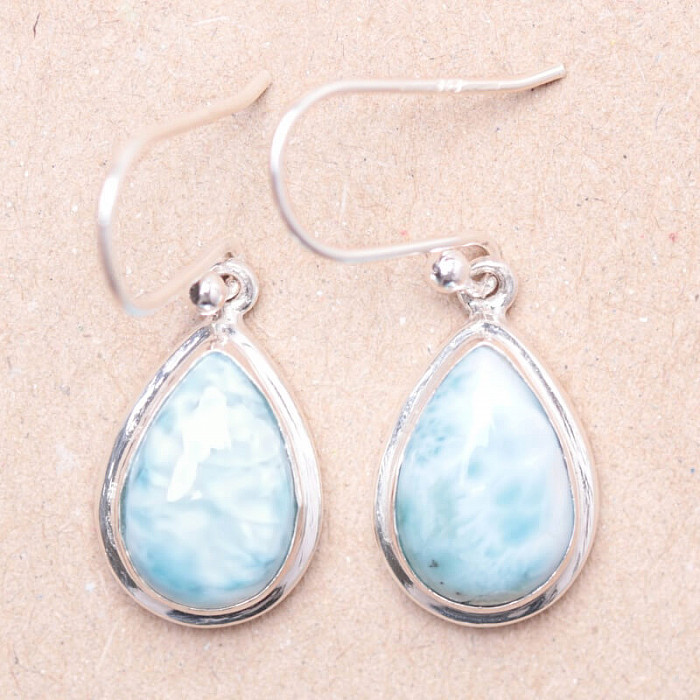 Larimar náušnice stříbro Ag 925 Y9727 - 1