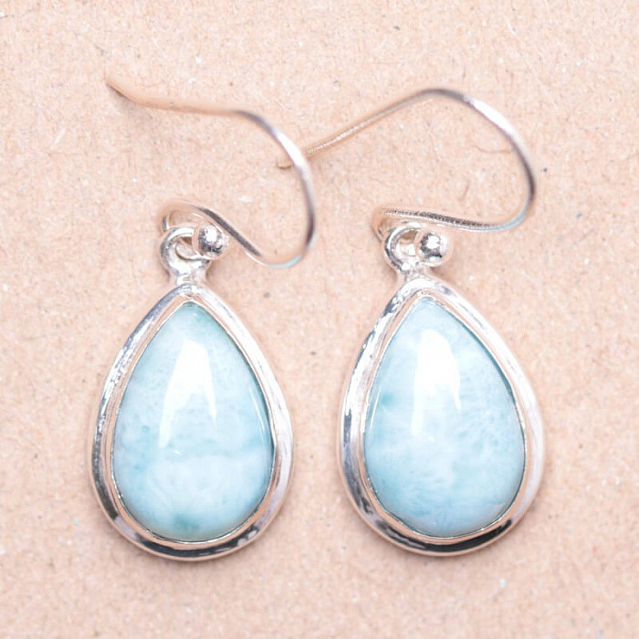 Larimar náušnice stříbro Ag 925 Y9728 - 1