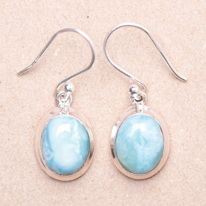 Larimar náušnice stříbro Ag 925 Y9730 - 1