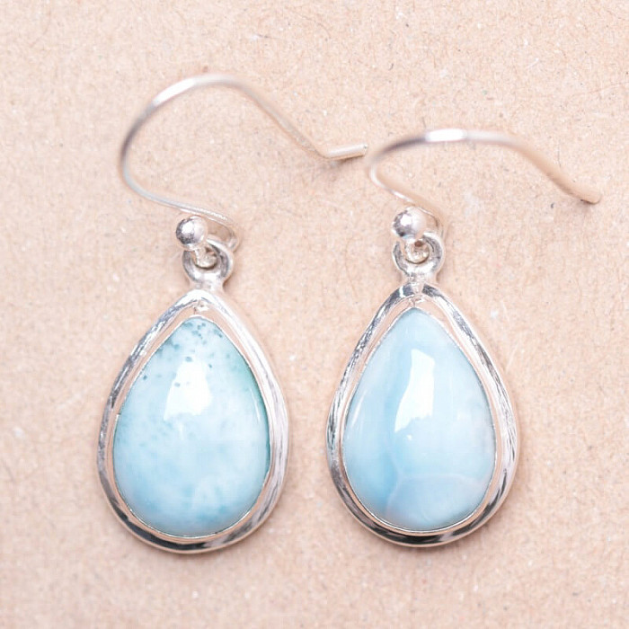 Larimar náušnice stříbro Ag 925 Y9731 - 1