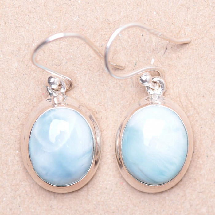 Larimar náušnice stříbro Ag 925 Y9734 - 1