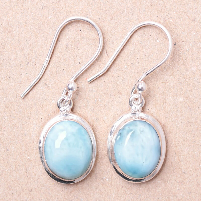 Larimar náušnice stříbro Ag 925 Y9735 - 1