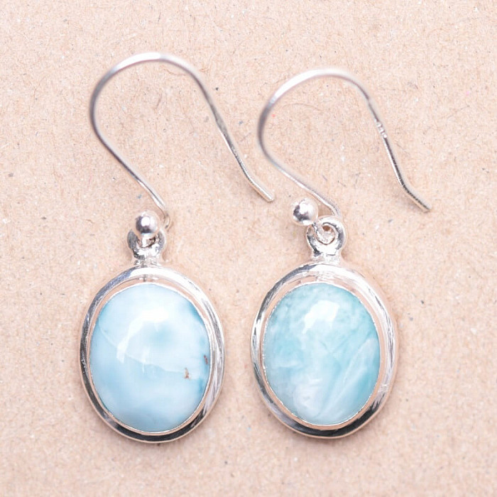 Larimar náušnice stříbro Ag 925 Y9737 - 1