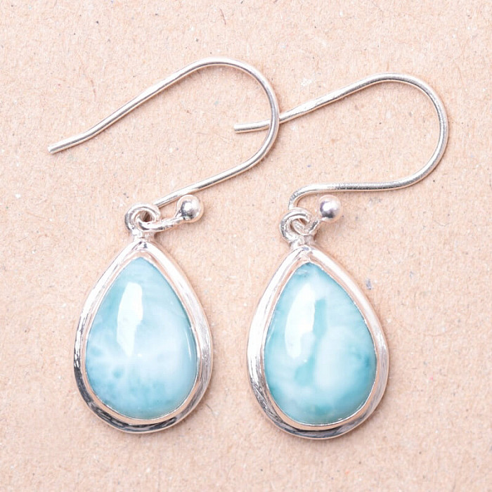 Larimar náušnice stříbro Ag 925 Y9738 - 1