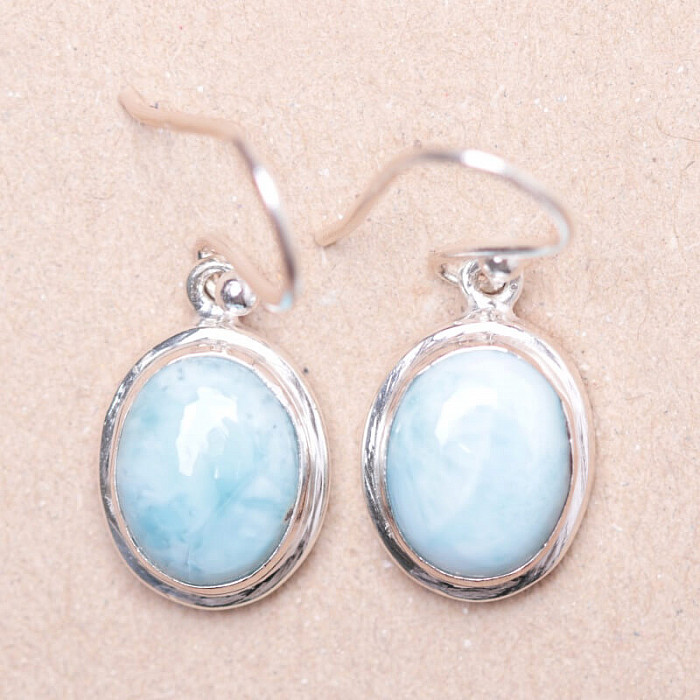 Larimar náušnice stříbro Ag 925 Y9739 - 1