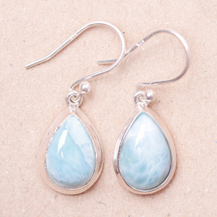 Larimar náušnice stříbro Ag 925 Y9740 - 1