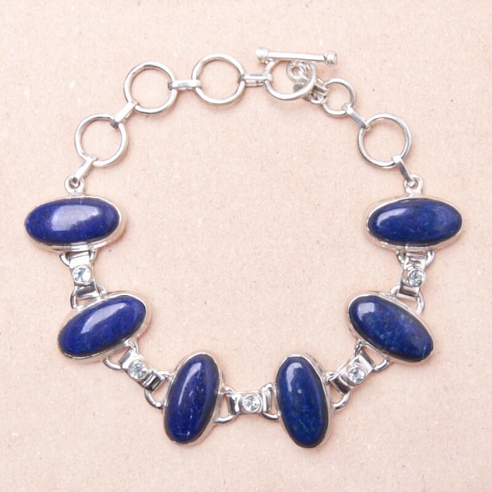 Lapis Lazuli náramek stříbro Ag 925 Y7969 - 17