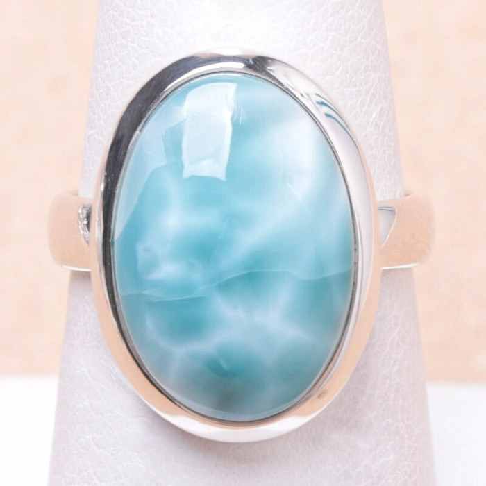 Larimar prsten stříbro Ag 925 LOT83 - 54 mm (US 7)