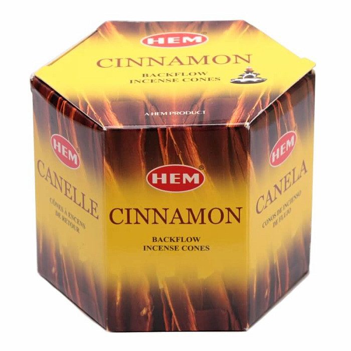 Vonné kužely pro tekoucí dým HEM Cinnamon - 40 ks