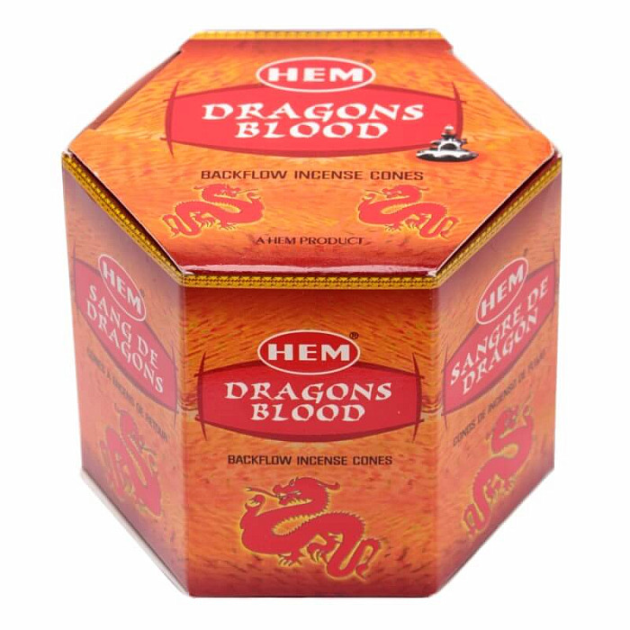 Vonné kužely pro tekoucí dým HEM Dragons Blood - 40 ks