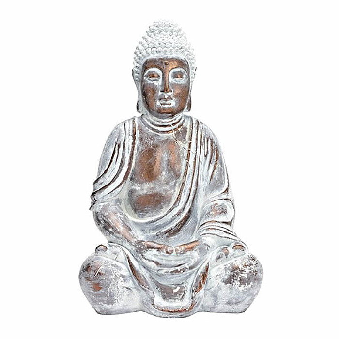 Buddha japonská soška barva zlatobílá 52 cm - 52 cm