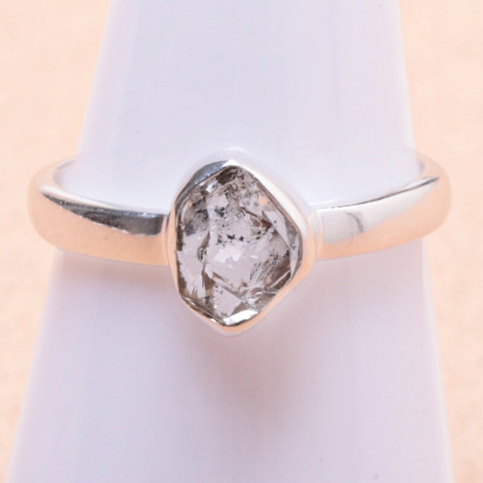 Herkimer diamant prsten stříbro Ag 925 LOT14 - 56 mm (US 7