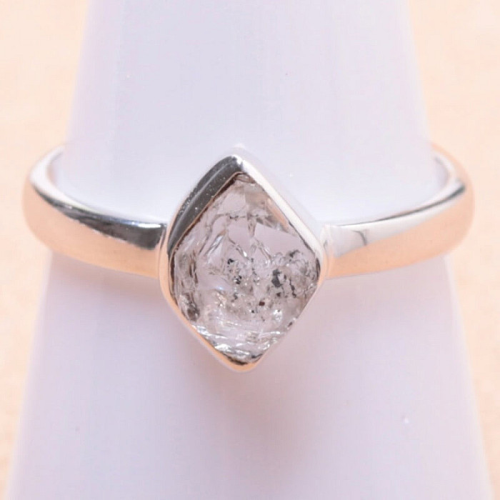 Herkimer diamant prsten stříbro Ag 925 LOT18 - 59 mm (US 9)