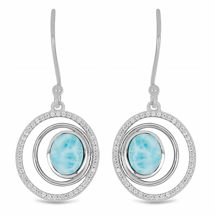 Larimar náušnice stříbro Ag 925 VE056015 - 1