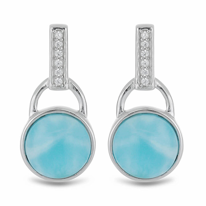 Larimar náušnice stříbro Ag 925 VE056017 - 2