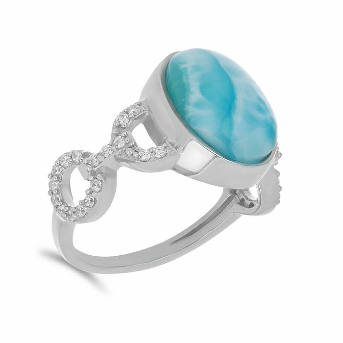 Larimar prsten stříbro  Ag 925 VR056016 - 52 mm (US 6)