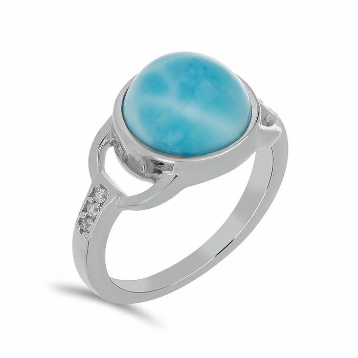 Larimar prsten stříbro  Ag 925 VR056017 - 52 mm (US 6)