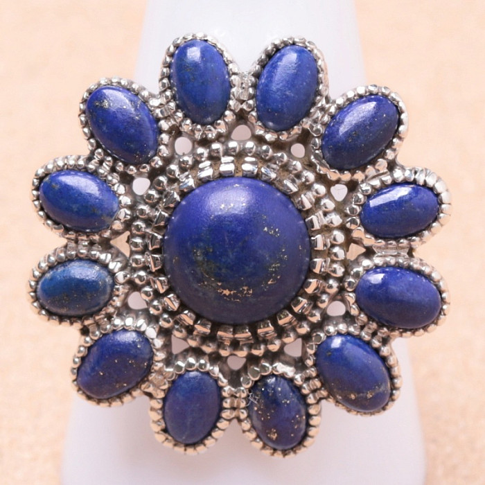 Lapis Lazuli prsten stříbro Ag 925 37835 - 59 mm (US 9)