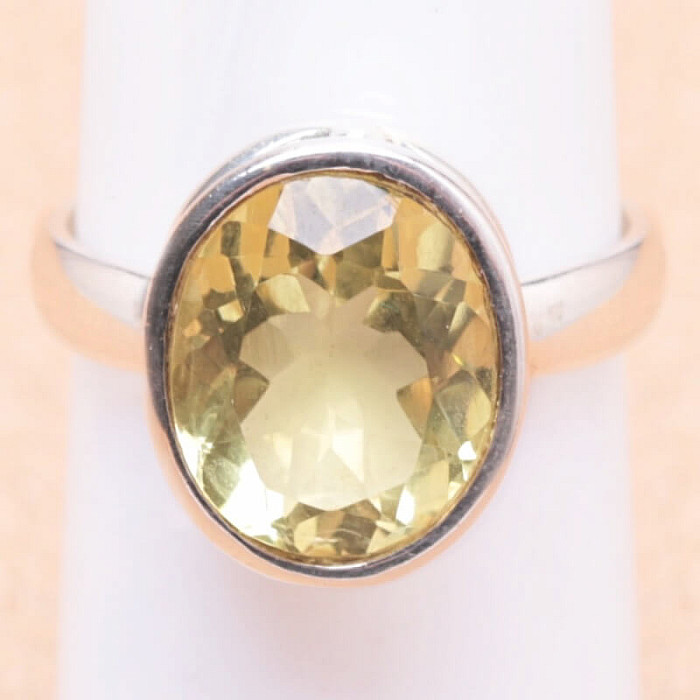 Topaz žlutý Lemon prsten stříbro Ag 925 27937 - 54 mm (US 7)