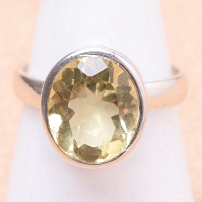 Topaz žlutý Lemon prsten stříbro Ag 925 27938 - 54 mm (US 7)