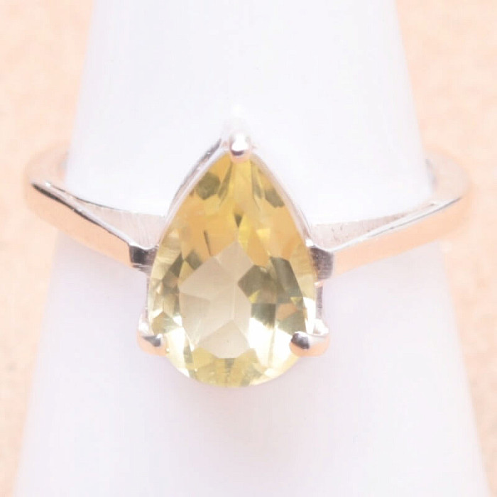 Topaz žlutý Lemon prsten stříbro Ag 925 35326 - 58 mm (US 8