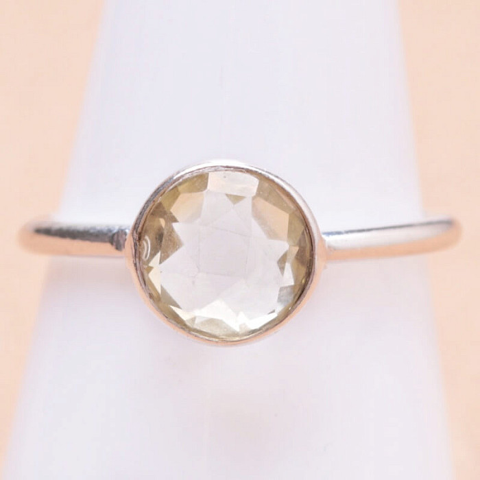 Topaz žlutý Lemon prsten stříbro Ag 925 54718 - 57 mm (US 8)