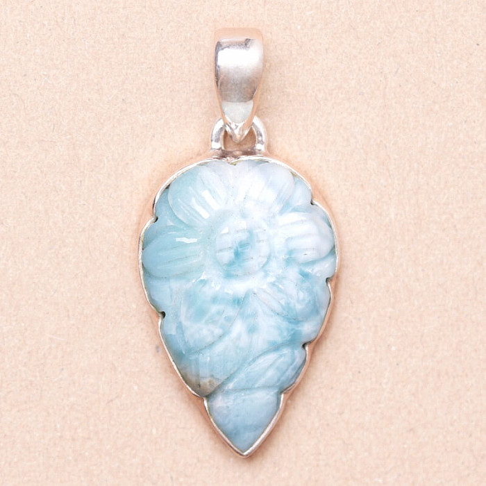 Larimar vyřezávaný přívěsek stříbro Ag 925 P35 - 2