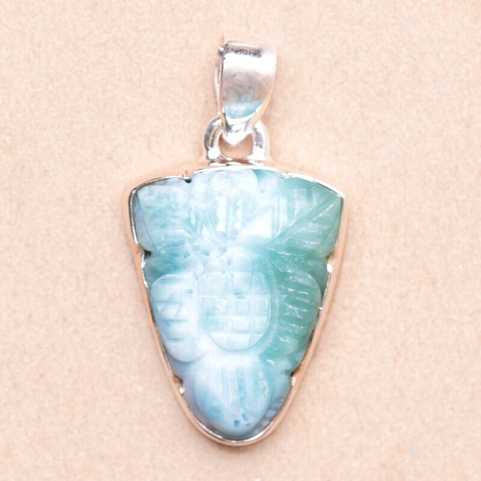 Larimar vyřezávaný přívěsek stříbro Ag 925 P77 - 2