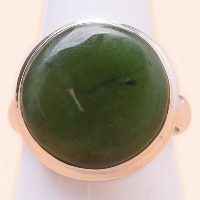 Jadeit nefrit prsten stříbro Ag 925 LOT37 - 59 mm (US 9)