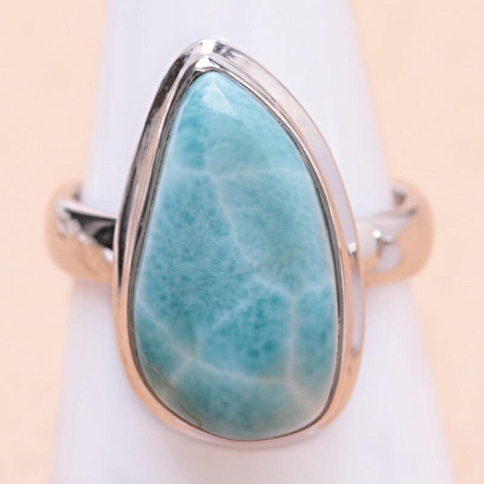 Larimar prsten stříbro Ag 925 LOT207 - 55 mm (US 7