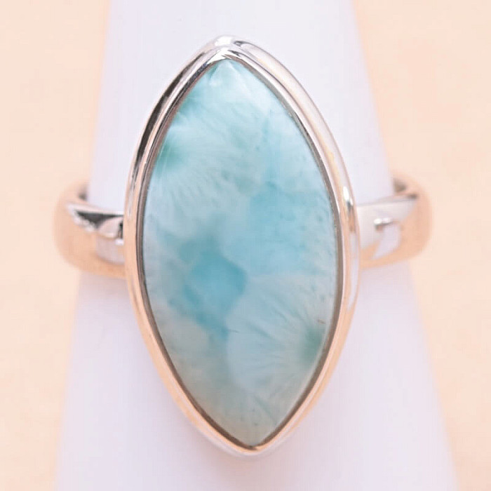 Larimar prsten stříbro Ag 925 LOT208 - 57 mm (US 8)