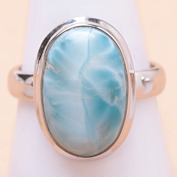 Larimar prsten stříbro Ag 925 LOT211 - 57 mm (US 8)