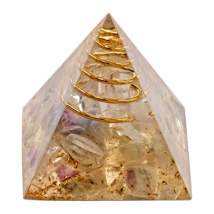 Orgonit pyramida s fluoritem malá - 3 x 3