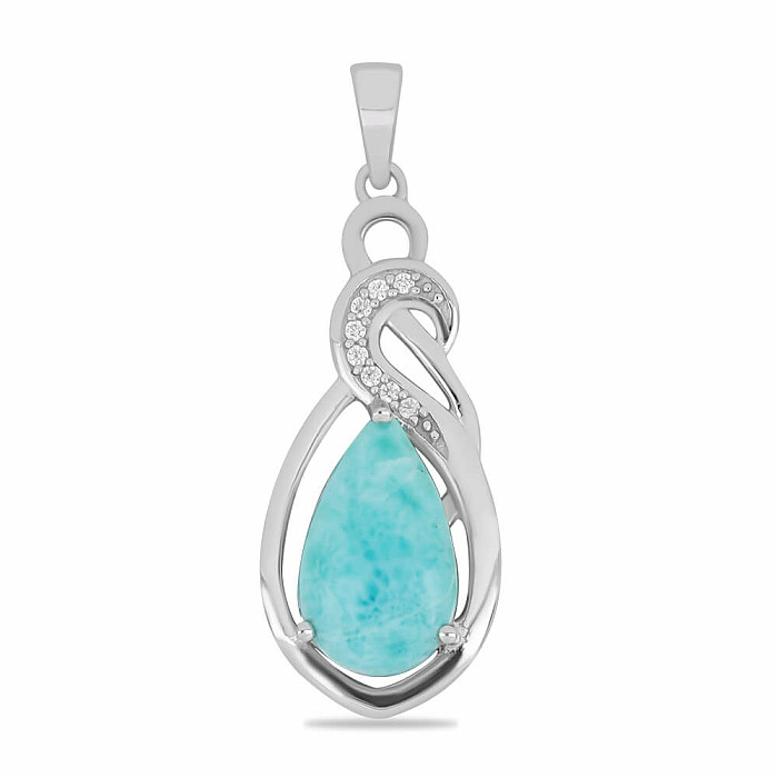 Larimar přívěsek stříbro Ag 925 VP056022 - 3 cm