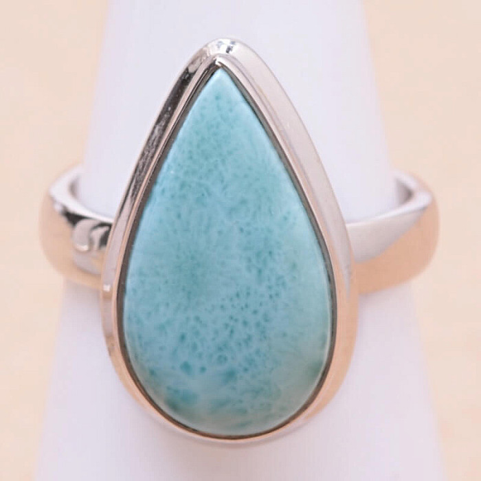 Larimar prsten stříbro Ag 925 LOT252 - 52 mm (US 6)