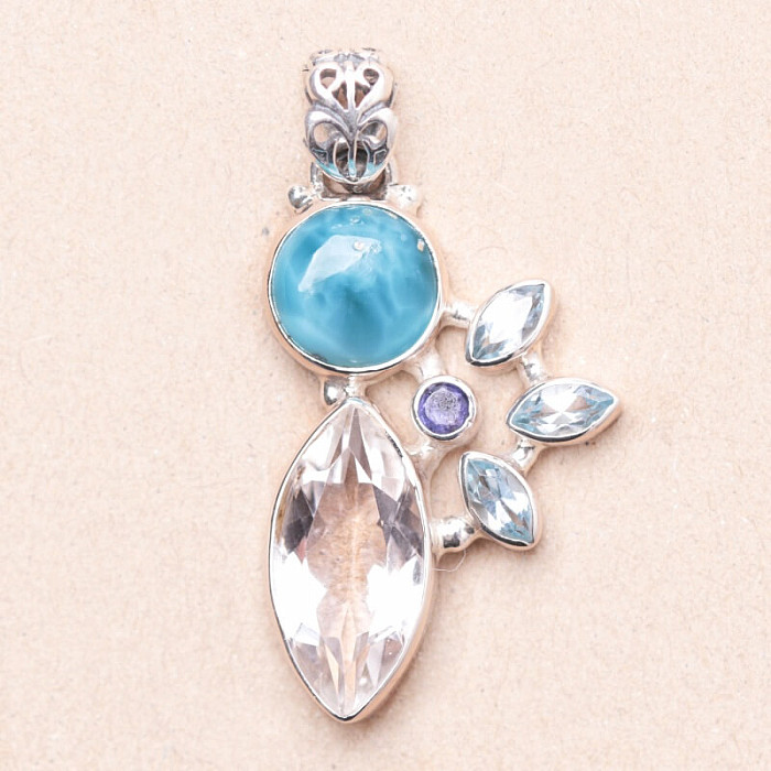 Larimar design přívěsek stříbro Ag 925 P1854 - 3 cm