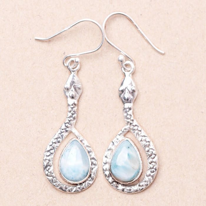 Larimar náušnice stříbro Ag 925 67933 - 2