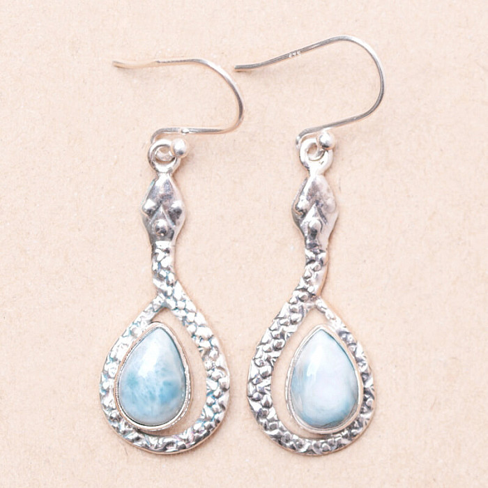 Larimar náušnice stříbro Ag 925 67934 - 2