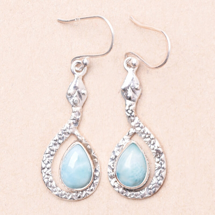 Larimar náušnice stříbro Ag 925 67935 - 2