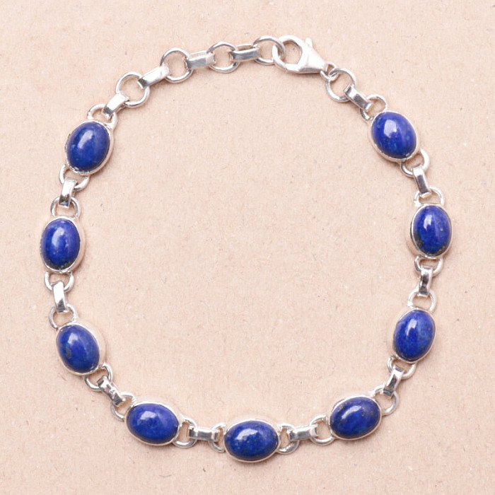 Lapis Lazuli náramek stříbro Ag 925 B255 - 18