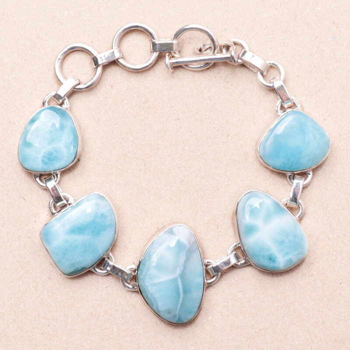 Larimar náramek stříbro Ag 925 B442 - 15