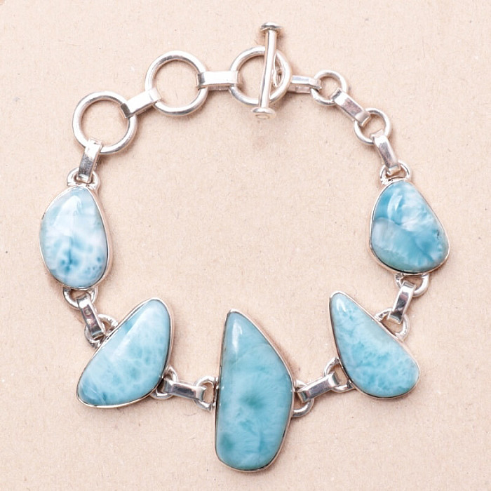 Larimar náramek stříbro Ag 925 B446 - 15 - 18 cm