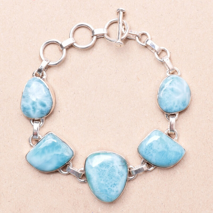 Larimar náramek stříbro Ag 925 B452 - 16 - 18