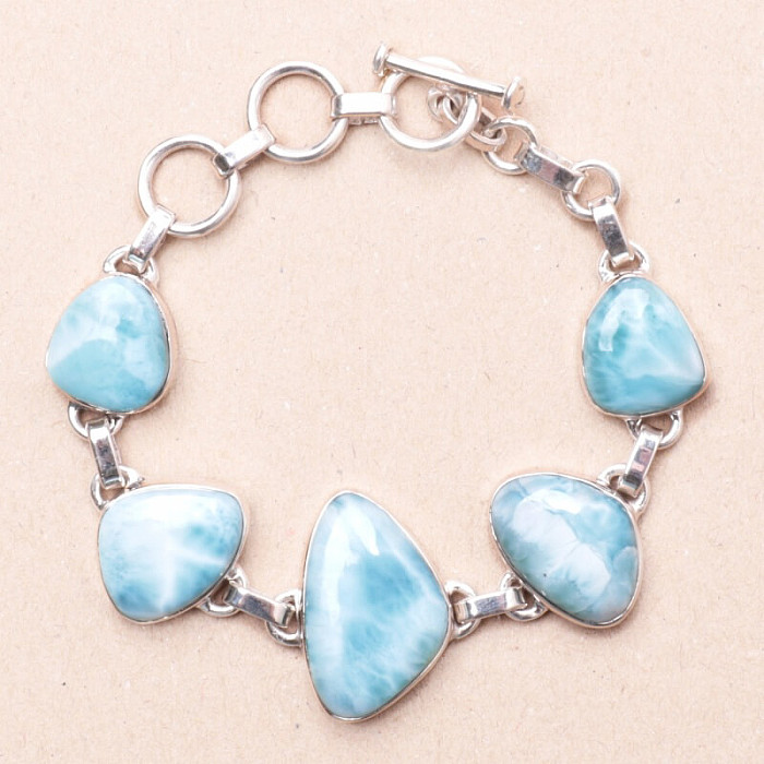 Larimar náramek stříbro Ag 925 B455 - 15 - 18 cm